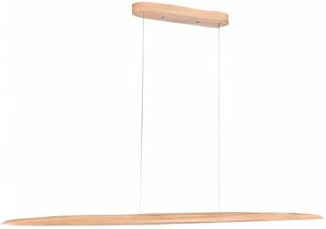 YISDESIGN 59" 40W Wood LED Linear Pendant Light Fixture Led Dining Room Light Dimmable Hanging Light Fixture for Dining Room Kitchen Island Pool Table Lights Natural Ash