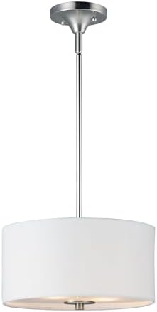 Maxim Lighting Bongo 2-Light Pendant/Semi-Flush Mount | Satin Nickel Finish | Metal Shade | Convertible Pendant Ceiling Light | 10011WLSN