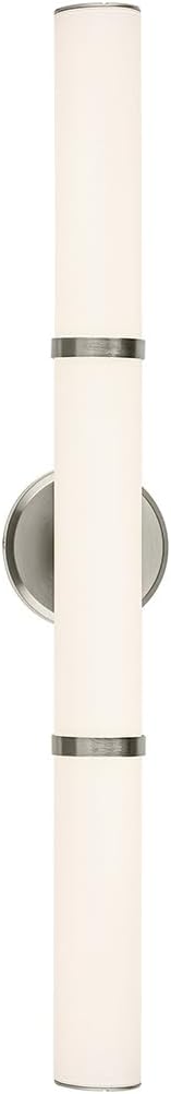 Kichler Rosh 32" LED Bathroom Vanity Light Fixture with White Glass in Brushed Nickel, Modern Minimalist Bath Bar for Mirror Lighting Over Vanity (32" W x 5" H), 55189NILED