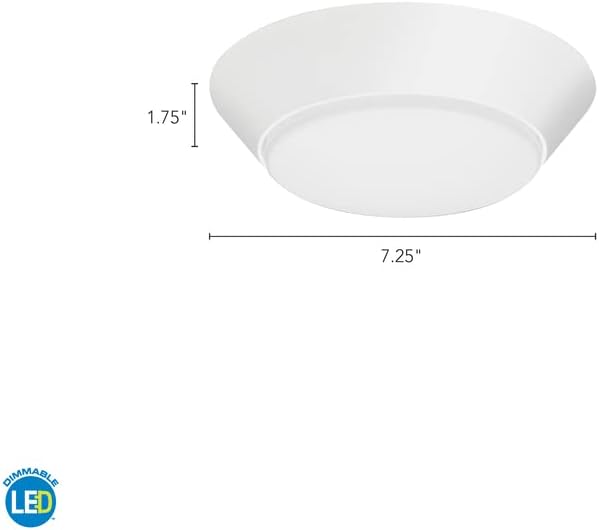 Lithonia Lighting Contractor Select 7 inch Round LED Flush Mount Thin Ceiling Light White 3000K Dimmable