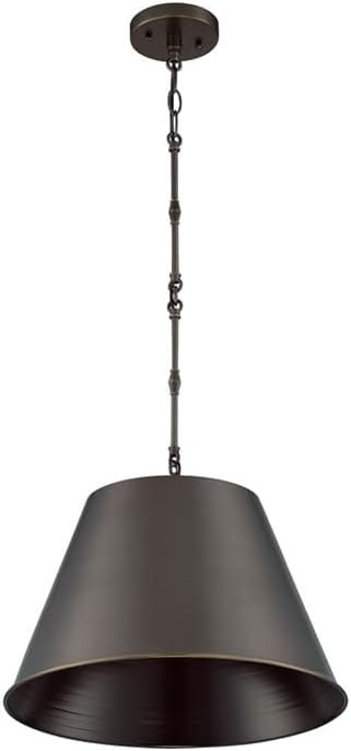 Savoy House 7-231-1-323 Alden Traditional Metal Opaque Pendant, 1-Light 60 Watt, 13" H x 18" W, Old Bronze