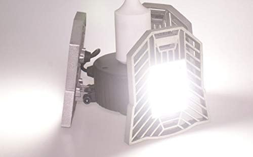 Deformable Garage Led Light High Intensity Mining Lamps 60W 6000LM Adjustable Ceiling Light Garage, Warehouse,Attic,Workshop,Basement. (6000K White, Silver Ordinary Version)
