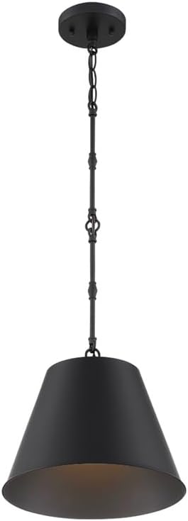 Savoy House 7-232-1-89 Alden Traditional Metal Bell Pendant, 1-Light 60 Watt, 9" H x 12" W, Matte Black