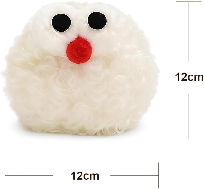 Plush Night Light Cute LED Table Lamp Cozy Dimmable Nightlight Rechargeable Bedside Lamp Funny Desk Decor Lamp for Halloween Christmas Birthday Gift (Red)