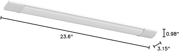 Sararoom 2ft LED Shop Fixture, 20W Tube, 2400lm, 4000K Neutral White, 60cm 23.6inch Garage Closet Ceiling Light for Office Home Basement, No Plug, No Ground Wire