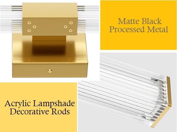 Ralbay Matte Gold 40inch Bathroom Vanity Lights Fixtures Over Mirror 32W Modern LED Modern LED Gold Vanity Light for Bathroom(5500K White Light)
