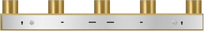 Track Lighting Plug in, 30" LED Track Light Fixtures Ceiling, Gold 5 Way Spotlight, Rotatable Head, Plug Wall Lights with 14.8FT Cord, Ceiling Lighting for Kitchen Hallway Bar(GU10, NO Bulb)