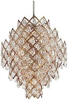 Corbett Lighting Tiara 11-Light Pendant - Vienna Bronze Finish with Clear Crystal Drops