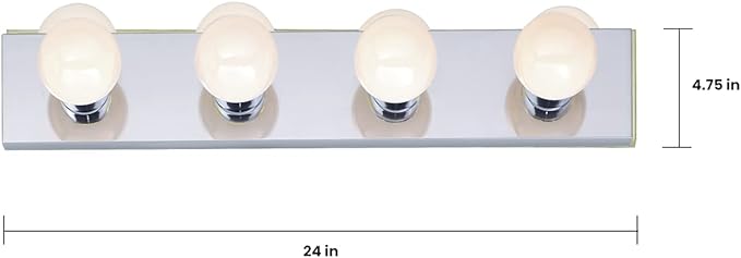 Nuvo Lighting SF77/193 4-Light Bathroom Vanity Light Bar, 24-Inches, 100 Watts/120 Volts (Polished Chrome)