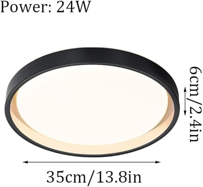 KISAD Close to Ceiling Lights Nordic Minimalist Ultra-Thin Ceiling Lamp Three-Color Dimming Ceiling Lamps Wrought Iron Mount Ceiling Light Dining Room Lighting(White,35cm)
