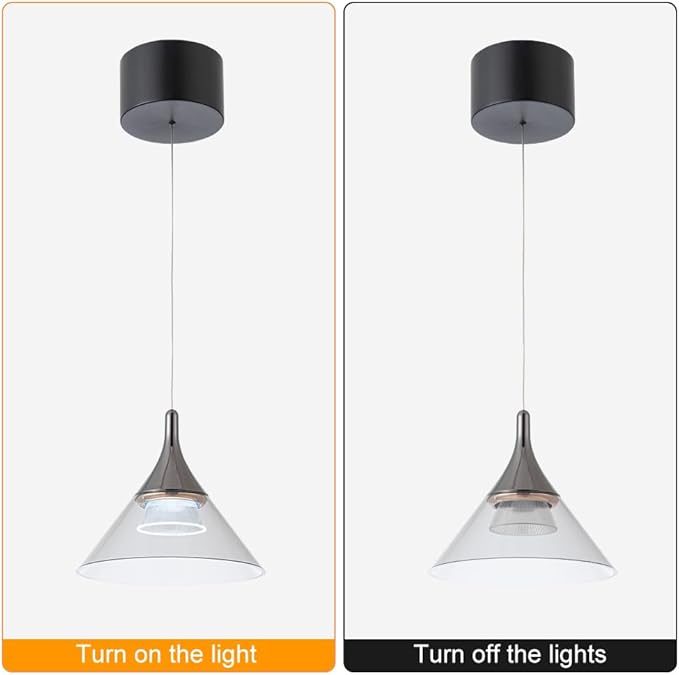 Hanging Pendant Light Pendant Light fixtures for Office Dining Room Kitchen Living Room Bedroom, Light Pendants for Kitchen Island, Dimmable, 110V, 12W, 1200lm, 6000K