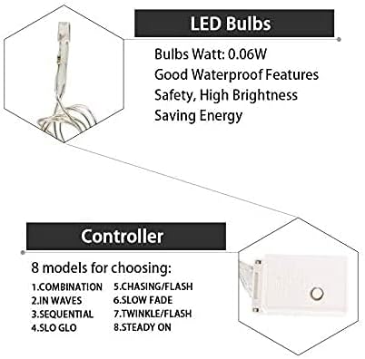 LED Curtain Lights,19ft/6M 96 LED Snowflake Curtain String Lights Plug-in Memory Window Curtain Lights with 8 Modes Decoration for Christmas, Wedding, Party,Wall, Home Decorations (White)