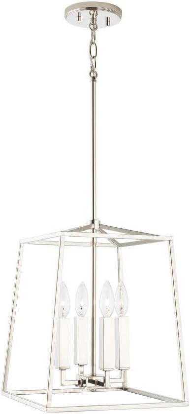 Capital Lighting 537641MS Thea Lantern Foyer Pendant, 4-Light 240 Total Watts, 15" H x 12" W, Mystic Sand
