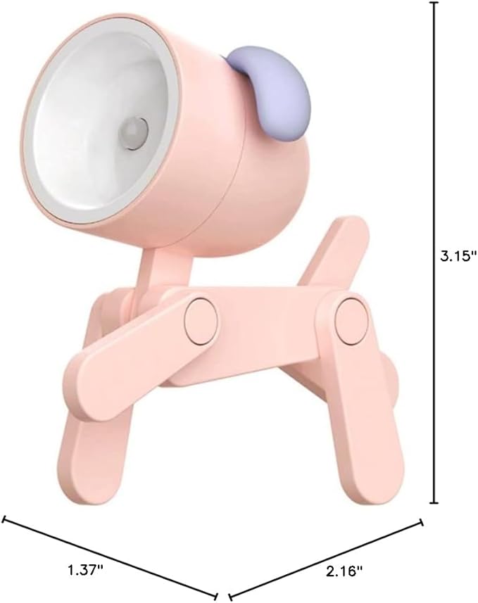 Cute Night Light for Kids, Adorable Mini Led Table Desk Lamp, Decorative Lamp Nightstand, Animal Pet Nightlights, Christmas Decorate Birthday Gifts for Children, Students (1 x Pink Dog)