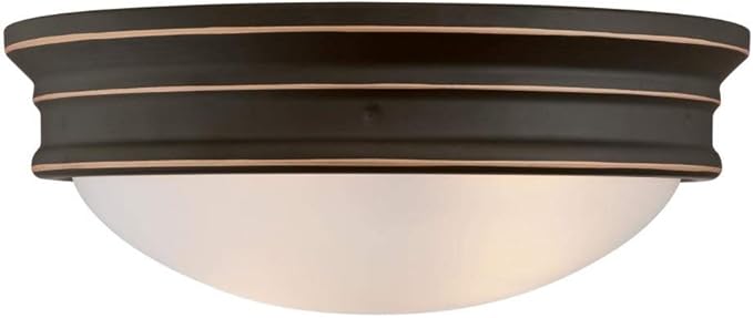 Westinghouse 6370600 Meadowbrook 13-Inch, Two-Light Indoor Flush Mount Light Fixture, Oil Rubbed Bronze Finish and Frosted Glass