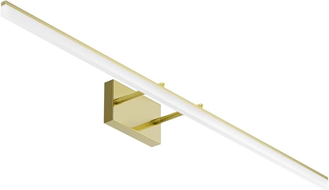 Aipsun 48inch Bathroom Vanity Light Brushed Gold Modern LED Vanity Lighting Over Mirror Adjustable Gold Wall Light for Bathroom (Cool White 5500K)