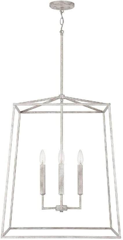 Capital Lighting 537643AD Thea Lantern Foyer Pendant, 4-Light 240 Total Watts, 28" H x 22" W, Aged Brass