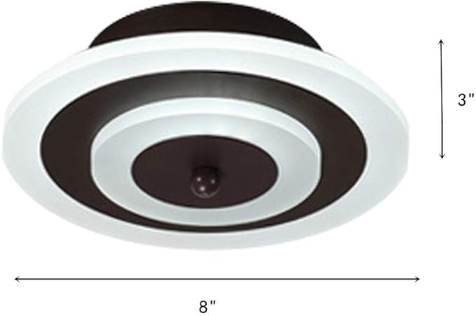 RUNNUP Acrylic Unique Minimalist Ceiling Lamp Minimalist Led Flush Mount Ceiling Light for Dining Hallway Living Kitchen Bedroom Room Kitchen Island Office,Brown-Round-Cool Light