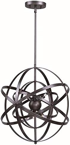 Maxim 25133BR Sputnik Orb Pendant Ceiling Light, 9 Light 540 Watts, 25" H x 25" W, Bronze Rupert