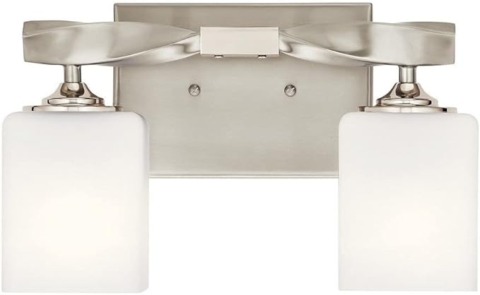KICHLER Marette 13.5 " 2 Light Vanity Light with Satin Etched Cased Opal Glass in Brushed Nickel