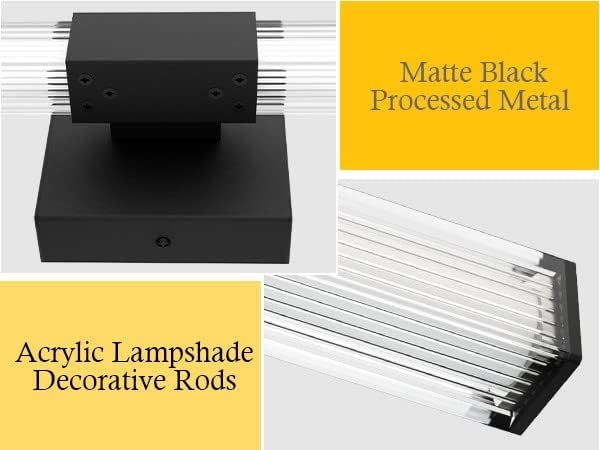 Ralbay 32inch Black Vanity Light for Bathroom Lighting Bar 28W Modern LED Vanity Lights Matte Black Bathroom Wall Mounted Light Fixtures Over Mirror(5500K White Light)