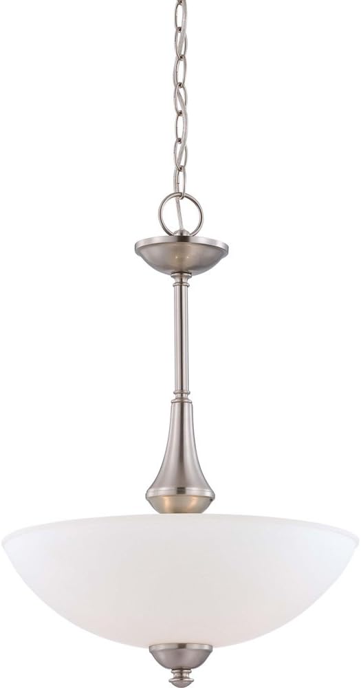 Nuvo Lighting 60/5038 Patton Three Light Pendant 60 Watt A19 Max. Frosted Glass Brushed Nickel Fixture