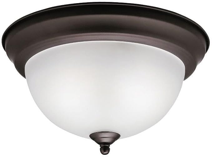 Kichler 2-Light Flush Mount in Olde Bronze for Dining Room, Kitchen, Living Room and Hallway, (12" Dia x 7" H) 30 Watts, 8111OZ