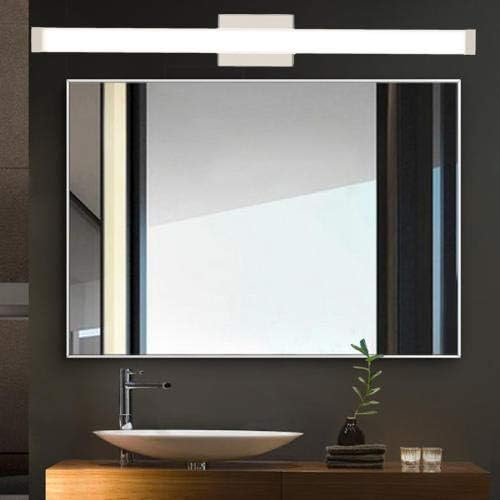 40 Inch Brushed Nickel LED Bathroom Vanity Light, 24W 4000K Natural White Square Wall Fixture, Modern Lighting for Over Mirror, Damp Rated