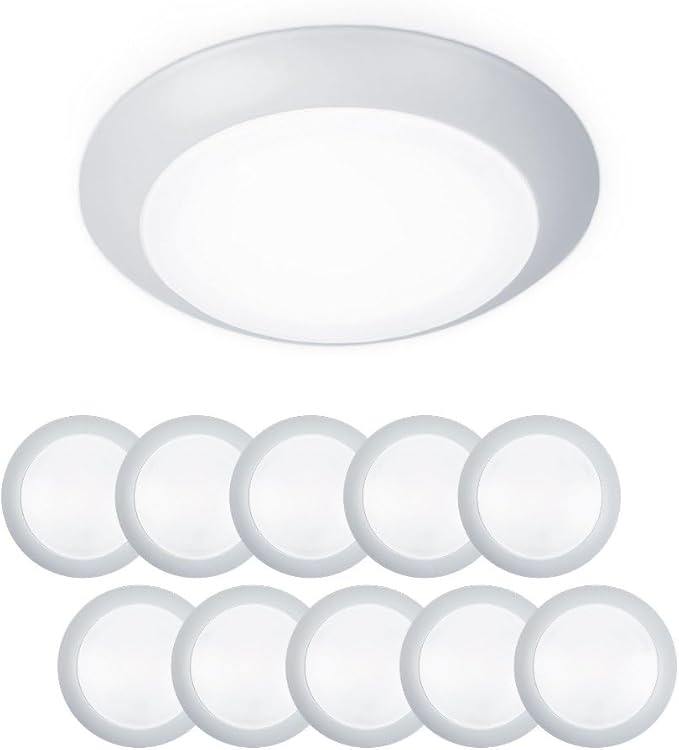 WAC Lighting Disc 4in LED Round Flush Mount with Recessed Retrofit Kit 3000K CCT 12W 725 Lumens in White