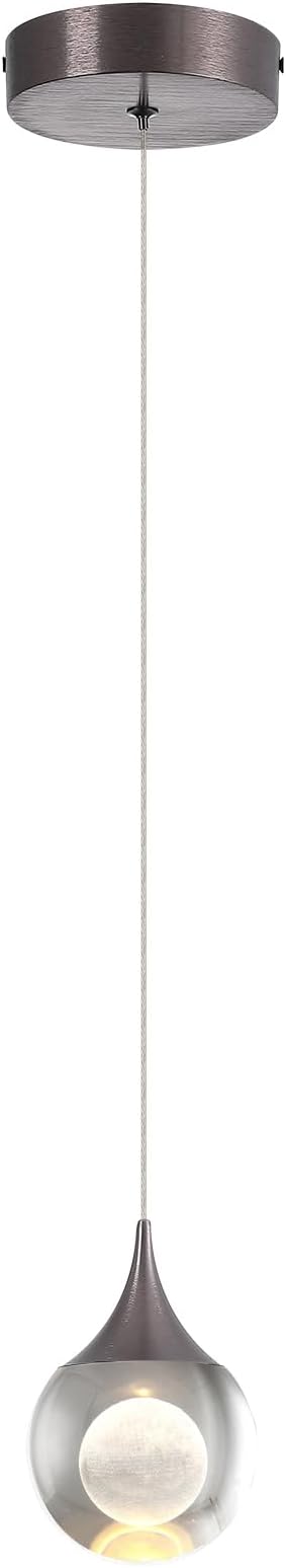 JoollySun Crystal Mini Pendant Light: Modern LED Light Fixtures Ceiling Hanging for Kitchen Island Bathroom