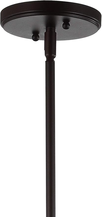 JONATHAN Y 13.25" Oil Rubbed Bronze/Clear Mid-Century Modern 1-Light LED Pendant Light Fixture, Adjustable Schoolhouse Hanging Lamp for Kitchen Island, Clear Glass Shade, LED Bulb Included (JYL6401B)