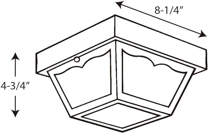 Progress Lighting 1-Light Indoor and Outdoor Flush Mount Ceiling Light, Interior and Exterior Ceiling-Mount Light Fixture for Porch Light, Patios, Garages, Hallways, Non-Metal, 8-1/4" by 4-3/4", White
