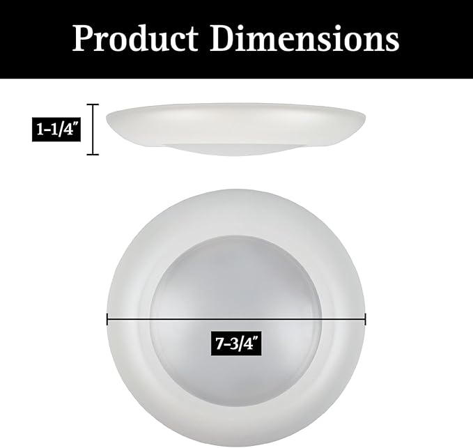 Ultralux 8" LED Flush Mount Ceiling Light – Dimmable, Slim Puck Downlight - Over 50,000 Hours of Energy Efficient LED Light - Multi-Purpose Easy-Install Light Fixture - (6 Pack, Warm White)