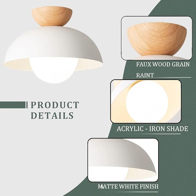 Minimalist Ceiling Light Round Ceiling Lamp Fixture Semi Recessed E14 Pendant Light Decoration Ceiling Lighting Fixtures Nordic Style Bedroom Aisle Corridor Entry