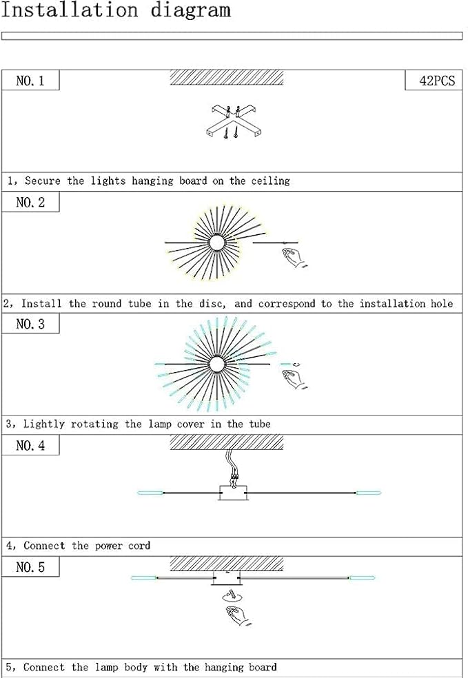 JAYMP 50.4“ Ceiling Light Modern Flower Shape Ceiling Lamp for Living Room Dining Room Flush Mount Metal Acrylic Sputnik Firework Petal LED Lighting Fixture (Matte Black, 42 Lights)