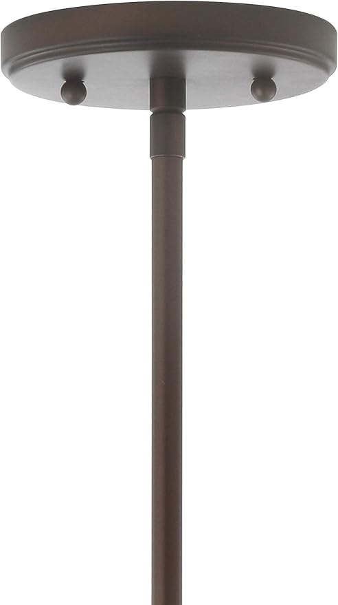JONATHAN Y 9.5" Oil Rubbed Bronze Modern Schoolhouse LED Pendant Light Fixture, Adjustable Drop Metal Hanging Lamp with White Glass Shade for Kitchen Island, Dining Room, Foyer (JYL3517C)