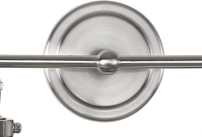JONATHAN Y 26.5" Nickel 3-Light Industrial Farmhouse Metal Vanity Light Wall Sconce, Metal Shade for Bathroom Mirror, Kitchen, Entryway, LED Bulb Included (JYL7428B)