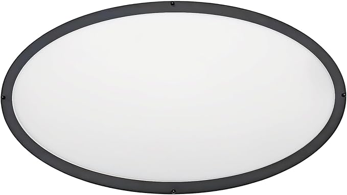 Sunlite 32" Oval Double Band Trim Flush Mount Light Fixture, 35 Watts, 3000 Lumens, Color Selectable 30K/40K/50K, Dimmable, ETL Listed, Matte Black, for Commercial & Residential Use