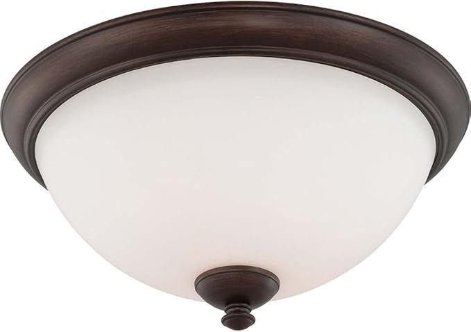 Nuvo Lighting 60/5141 Patton Three Light Flush Dome 60 Watt A19 Max. Frosted Glass Prairie Bronze Fixture