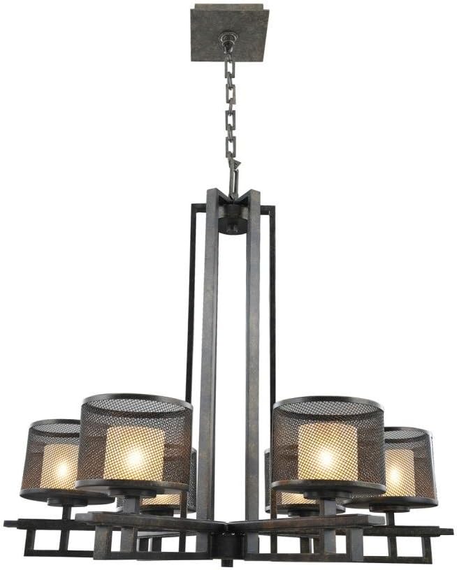 Kalco 6715VB Restoration Six Light Chandelier from Stanley Collection Dark Finish, Volcano Bronze