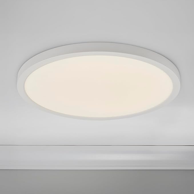 Maxxima 19 in. LED Flush Mount Ceiling Light Fixture - 2500 Lumens, 5 CCT 2700K/3000K/35000K/4000K/5000K, Round Color Selectable Panel Light, Dimmable, Suitable for Bathroom or Shower