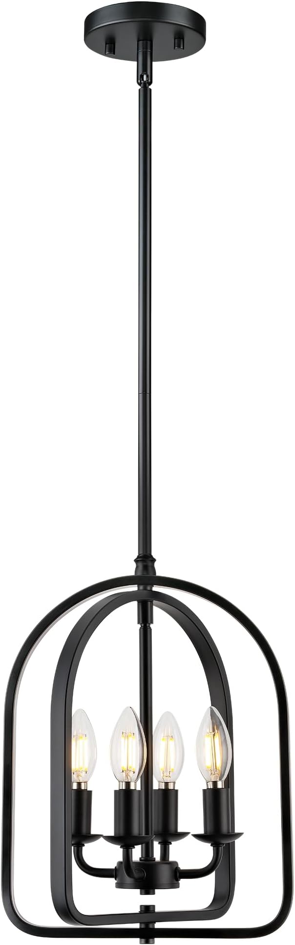Beionxii 11 Inch Large Pendant Lights Kitchen Island, Black Pendant Lights Kitchen Island, 4-Light Farmhouse Hanging Lights for Kitchen Island, Dining Room, Foyer, Stairway, Hallway, BX-PL04BK