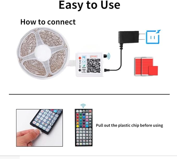 NBBUFF LED Lights for Bedroom 100FT, RGB LED Strip Lights Music Sync, DIY Color Changing LED Light Strip with Remote & App Controll, Led Lights for Room Decor Tape Lights Ambiant Lighting (1 Roll)