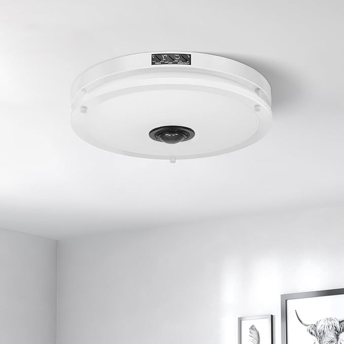 24W LED Motion Sensor Outdoor Ceiling Light, 12IN 2700K/3000K/3500K/4000K/5000K Adjustable Ceiling Lights, Dusk to Dawn Flush Mount LED Ceiling Light Fixture for Porch, Garage,