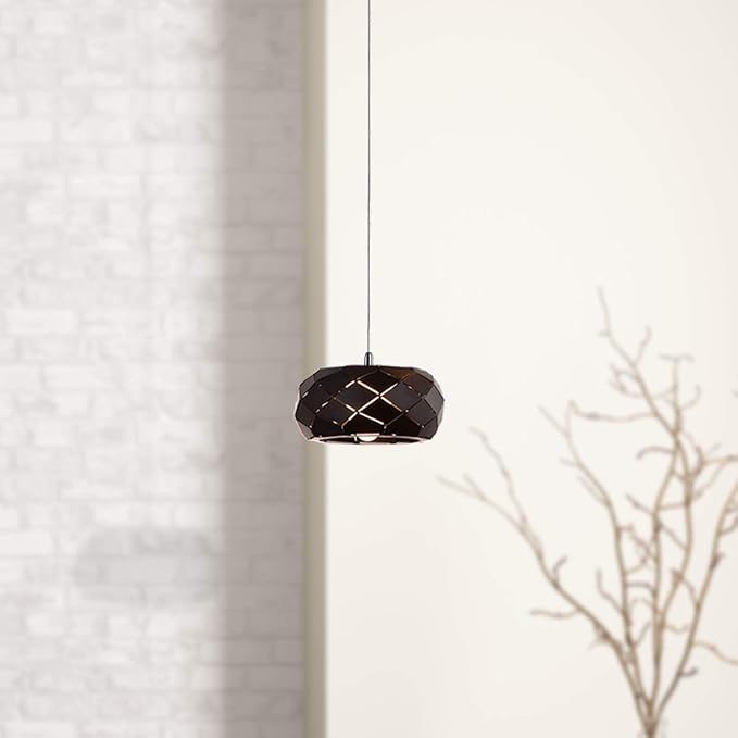 Crust 1 Mini Pendant Lighting Black - LED Hanging Light Fixture for Kitchen Island, Bar, Foyer - Cluster Pendants - Dimmable, Adjustable Wire, Lamp Bulb Included