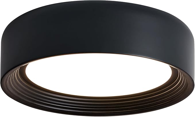 11.8 Inch Modern Dimmable LED Round Matte Black Flush Mount Ceiling Light,5CCT Adjustable 3000K-6000K,Close to Ceiling Lighting Fixture for Hallway,Entryway,Laundry Room,Kitchen,Bedroom