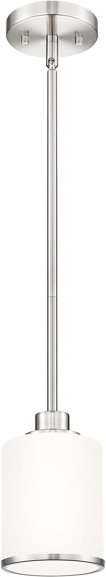 Beionxii Brushed Nickel Pendant Lights Kitchen Island, Hanging Lights Fixtures with Milk Glass, Kitchen Pendant Lighting Over Island, Hanging Lights for Sink, Dining Room, Entryway, BX-PL02BN