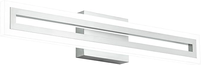 SOLFART 24 Inch LED Bathroom Light Fixtures Brushed Nickel Vanity Lights Bathroom Lighting Fixtures Over Mirror 6000K