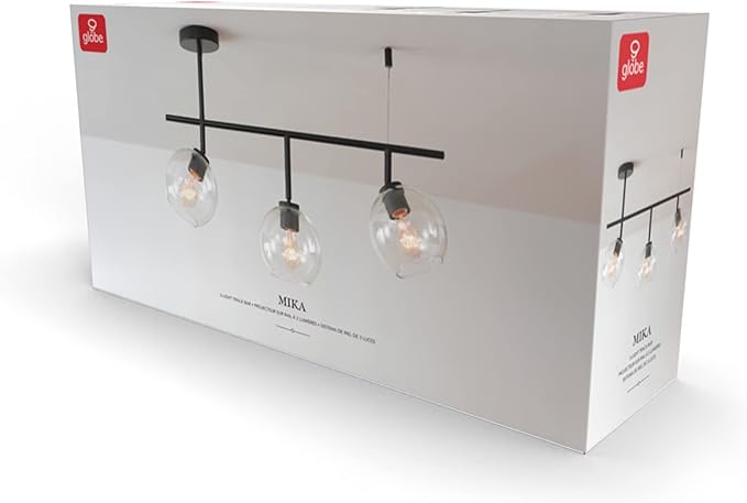 Globe Electric Mika 3-Light Track Lighting, Matte Black, Bulb Not Included