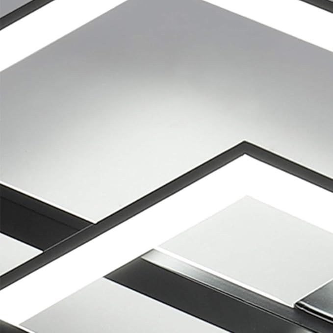 Jaycomey Modern LED Ceiling Light, 35.4in LED Black Flush Mount Ceiling Lights Fixture 75W Living Room Lighting Fixtures Chandelier Lamp for Dining Room Bedroom Kitchen White Light 6000K